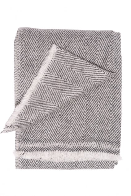 Kašmírová šála HERRINGBONE šedá