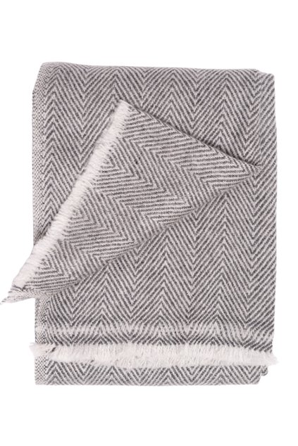 Kašmírová šála HERRINGBONE šedá