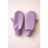 Lavender mittens on soft fabric