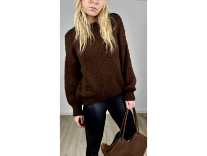 Svetr STELLA mohér a vlna / hnědý