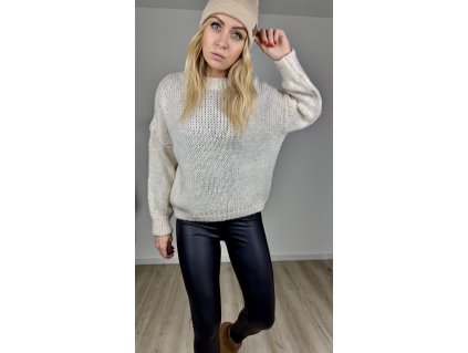 Svetr STELLA mohér a vlna / krémový