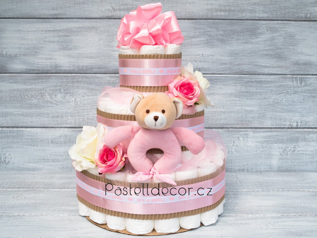 Plenkový dort pro holčičku - It´ s a Girl! - PASTELL Decor