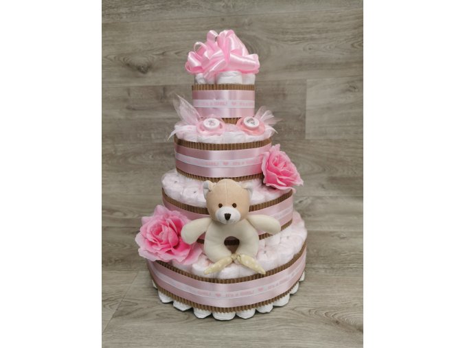Plenkový dort čtyřpatrový pro holčičku