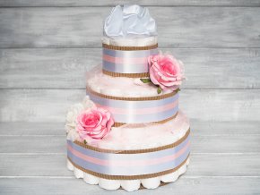Plenkovy dort tripatrovy bilý ruzovy bez hračkypro holcicku