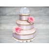 Plenkovy dort tripatrovy bilý ruzovy bez hračkypro holcicku