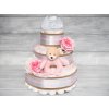 Plenkovy dort tripatrovy bily ruzovy s hračkou