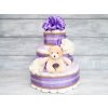 Tripatrovy plenkovy dort fialovy s hrackou