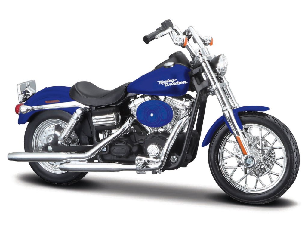 Maisto - HD - Motocykel - 2006 Dyna Street Bob, metal modrá, séria 44, blister box, 1:18