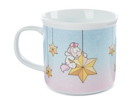 NICI hrnček Jednorožec Theodor v snehovej kombinéze, porcelán 400ml, darčekové balenie