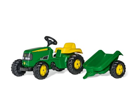 Šliapací traktor Rolly Kid J. Deere s vlečkou - zelený