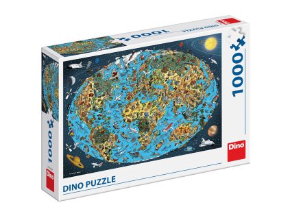 KRESLENÁ MAPA SVETA 1000 Puzzle NOVÉ