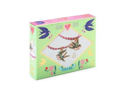 dj00011 vtaciky na stuzkach 2 naramky stuzkove s priveskami 2