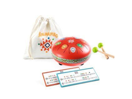 dj06039 kovovy cerveny bubon animambo