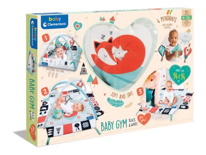 Clemmy baby - detská hracia deka s hrazdou čierno-biela