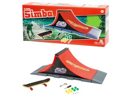 Prstový skateboard s rampou
