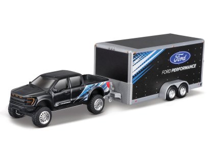 Maisto - Design Tow & Go, 2021 Ford F-150 SVT Raptor Car Trailer, 1:64