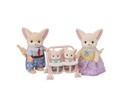 Rodina líšiek Fenek s dvojčatami