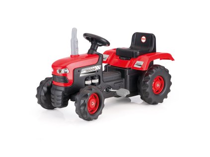 Veľký šliapací traktor, červený