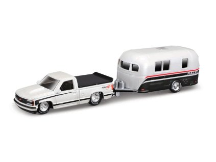 Maisto - Design Tow & Go, 1993 Chevrolet 454 SS Pick-up Camper Trailer, 1:64
