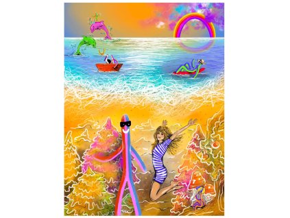 Plakát Kouzlící písek na pláži v Duhozemi (v rozměru 59,4 cm x 84 cm)