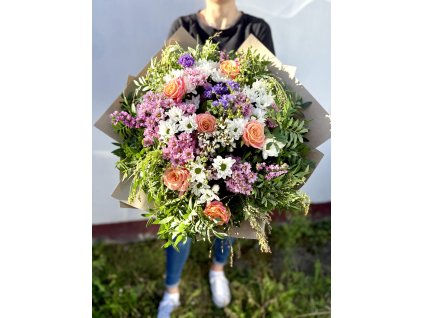 Růžová kytice - Velká  Ø 70 cm, 42 stonků