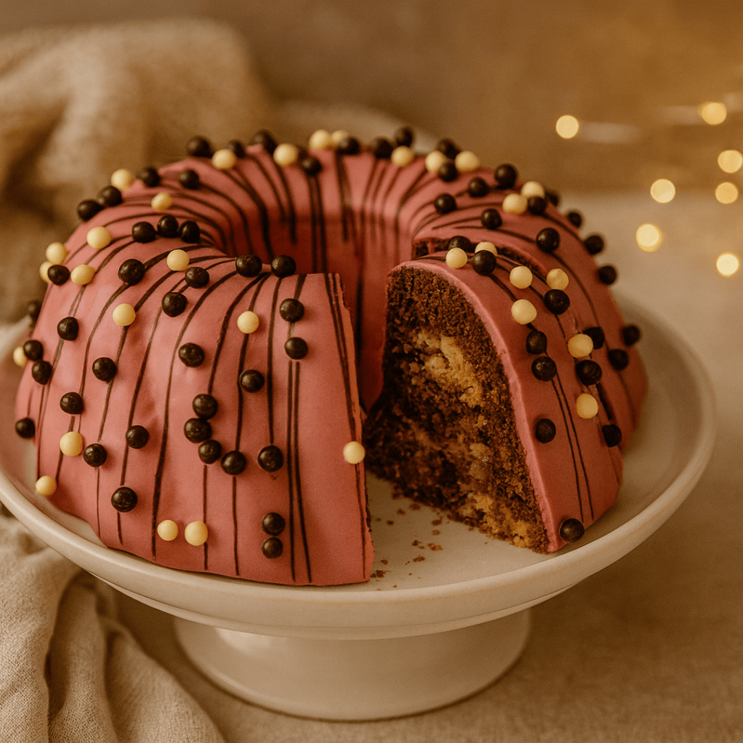 Mramorová bábovka s 3 druhy čokolády