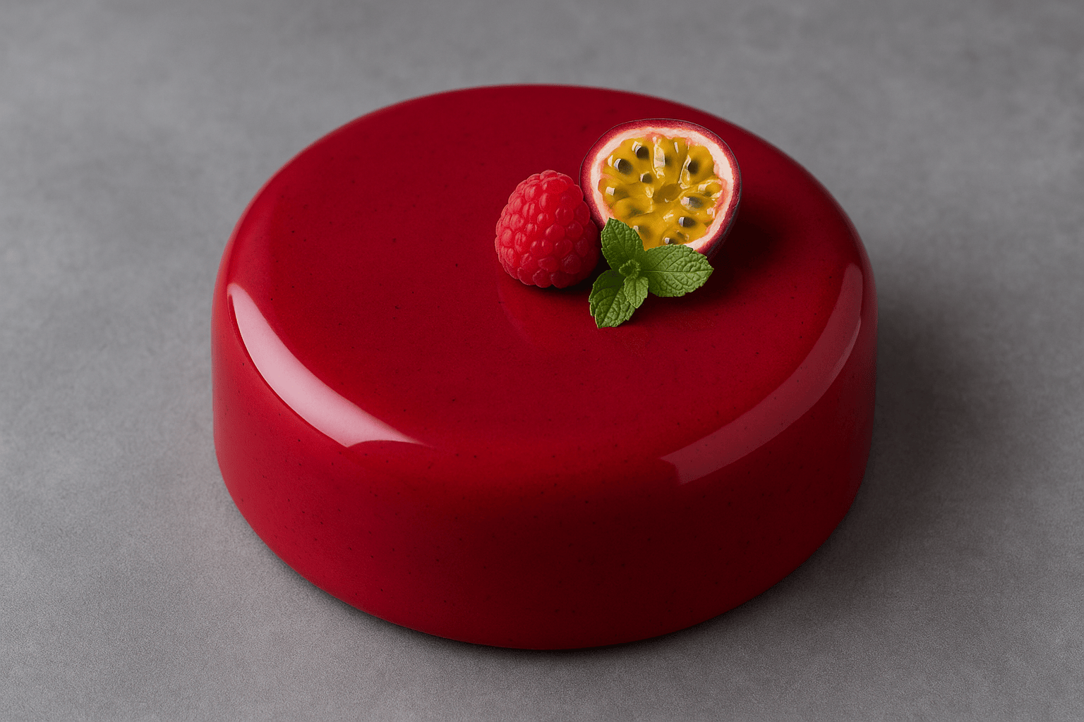 Entremet malina, maracuja & máta