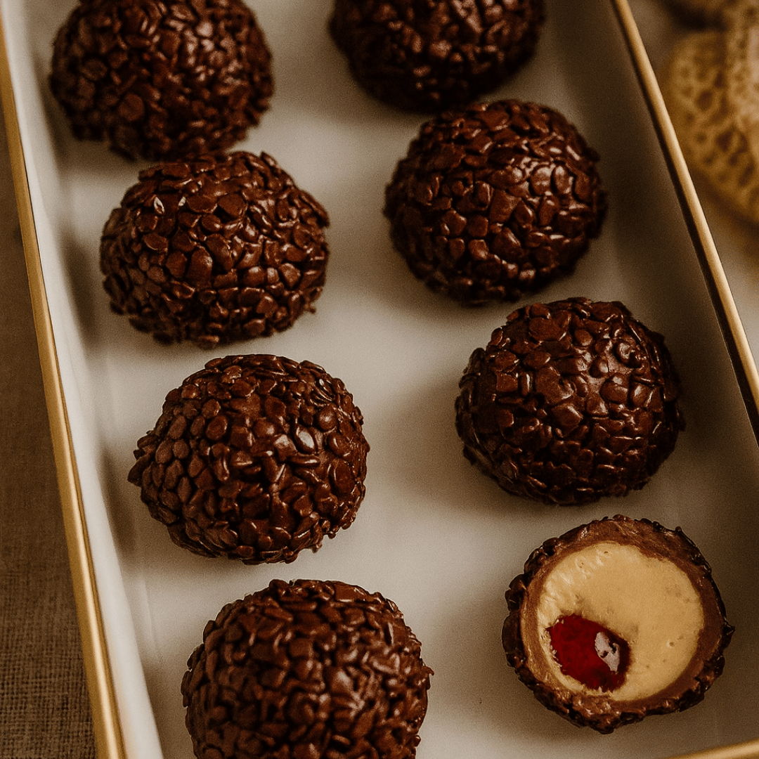 Čokoládové lanýže malina & lískový oříšek