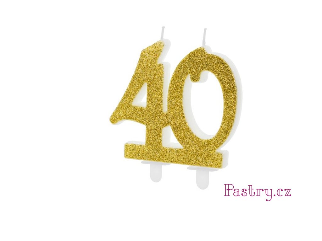 geburtstagskerze zahlenkerze glitter gold nummer 40