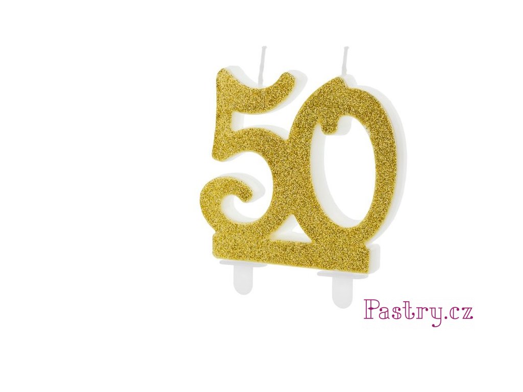 geburtstagskerze zahlenkerze goldene hochzeit glitter gold nummer 50