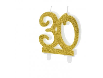 geburtstagskerze zahlenkerze glitter gold nummer 30