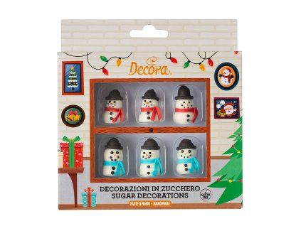 DECO DEKORACE CUKROVÁ - SNĚHULÁCI 6ks