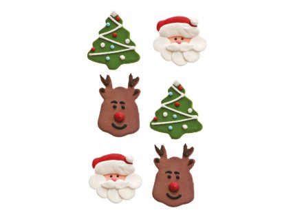 SLEVA - DEKORACE CUKROVÁ - VÁNOCE 6ks - MIN. TRVANLIVOST 17.12.2025