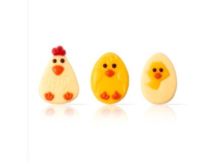 SLEVA - PASTRY ČOKOLÁDOVÉ DEKORACE - SLEPIČKA A KUŘE 16ks - MIN. TRVANLIVOST 10.02.2026