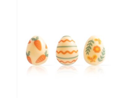 SLEVA - PASTRY ČOKOLÁDOVÉ DEKORACE - VAJÍČKA S DEKOREM 10ks - MIN. TRVANLIVOST 10.02.2026