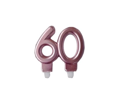 Svicka cislice 60 metalicka Rose Gold 8 cm 34SCRG60