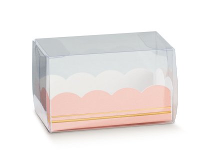 KRABIČKA NA MAKRONKY - PLASTOVÁ NA 7ks MAKRONEK (ZELENÝ VKLAD) 19x5x5cm