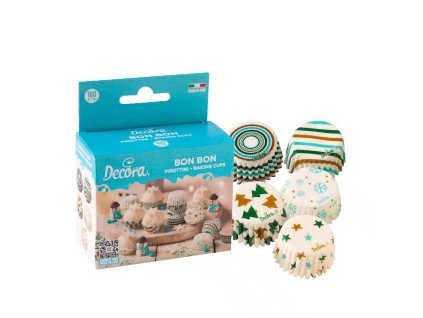 DECO KOŠÍČKY NA PRALINKY - VÁNOČNÍ pr.27mm v.17mm 100ks