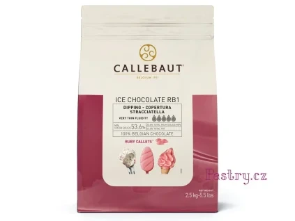 SLEVA - CALLEBAUT ČOKOLÁDA ICE CHOC RUBY - ČOKOLÁDA NA POLÉVÁNÍ 2,5kg - MIN. TRVANLIVOST 23/06/2026