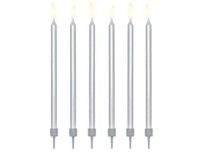 geburtstags kerzen metallic silber 125 cm 12 stk