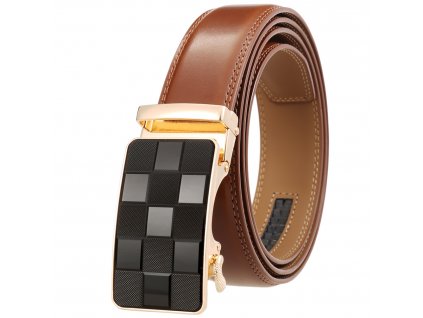 Pat Shoes Belt Gold Brown lether