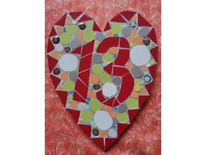 Mosaikové srdce 13- Šťastné číslo