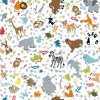 Blank Quilting Corp A to Zoo Tossed Animals White Multi 2652 01