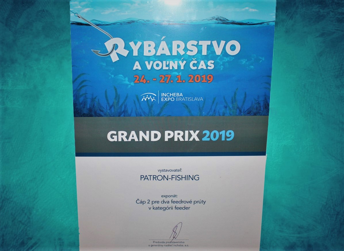 Grand Prix 1.místo za feederový stojan Čáp 2