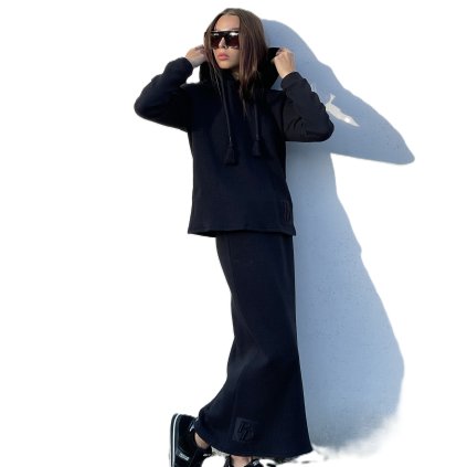 Dámská souprava Patte Perforation se sukní, černá