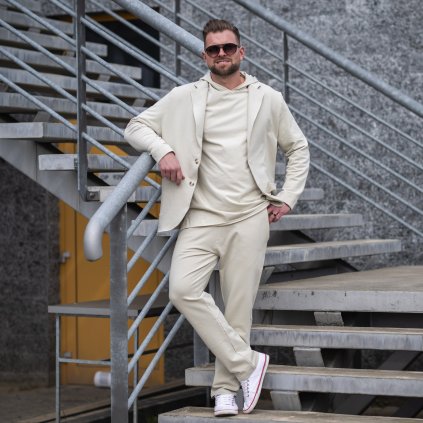Pánské luxusní kalhoty Patte Bull, ecru