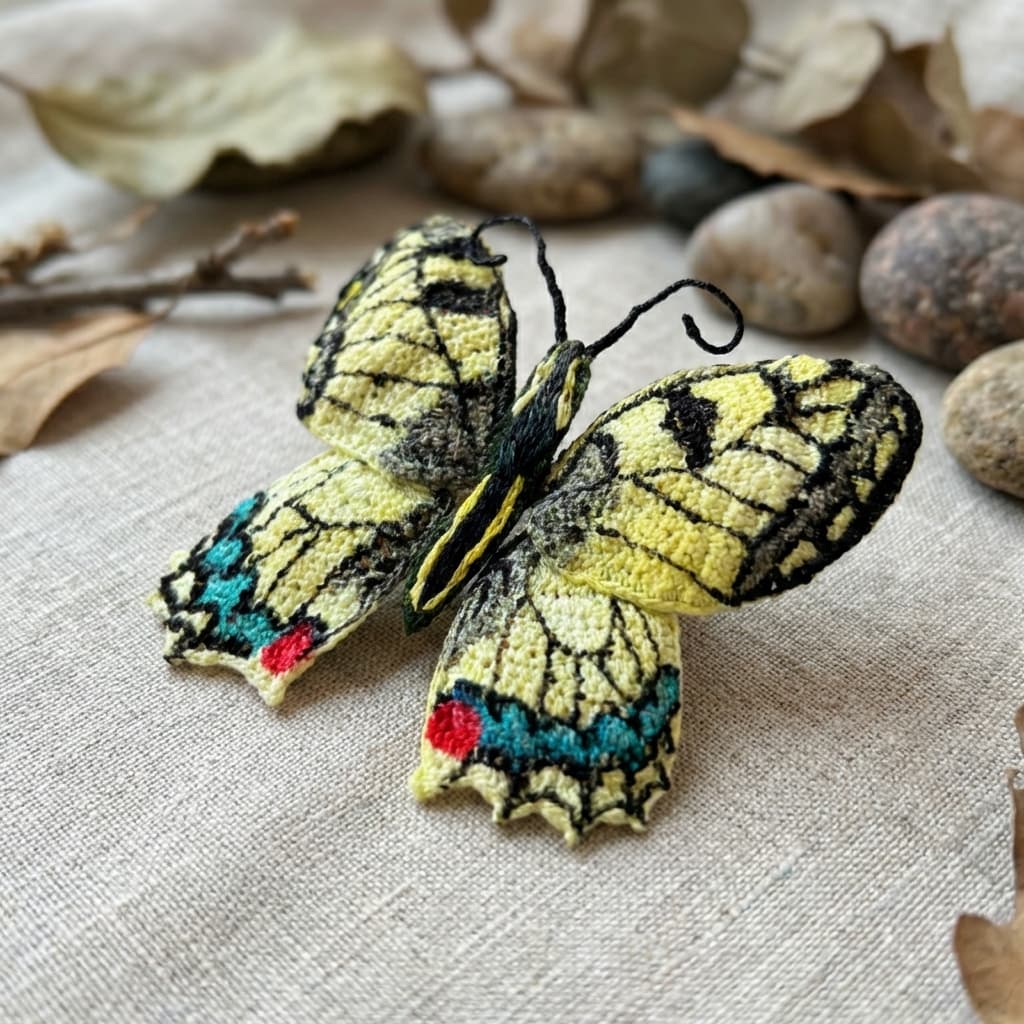 Motýlí brož Otakárek fenyklový