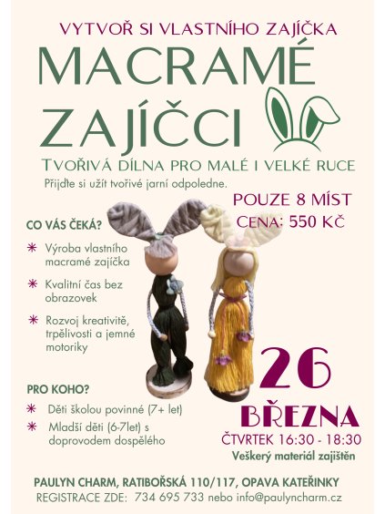 Workshop - Vytvoř si vlastního Macrame zajíčka