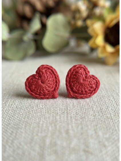 náušnice srdce červená3