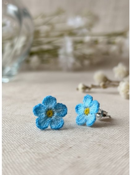 háčkované náušnice s motivy přírody